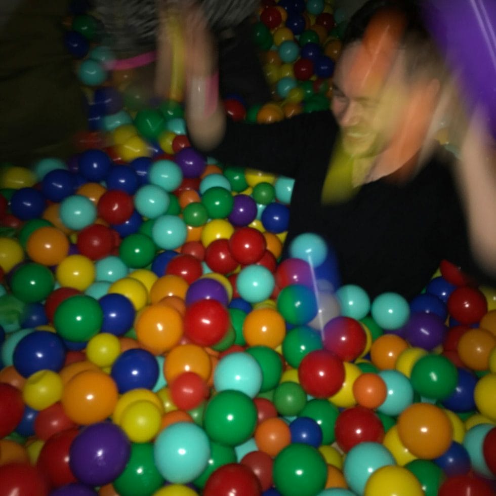 Adult ball pit fun on What's Katie Doing? blog