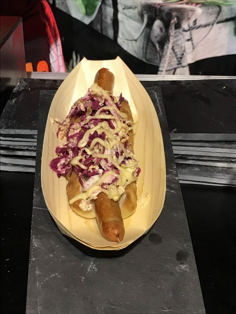Danish hot dog with all the trimmings!
