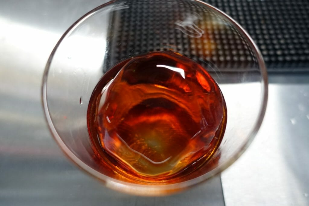 View of the negroni cocktail