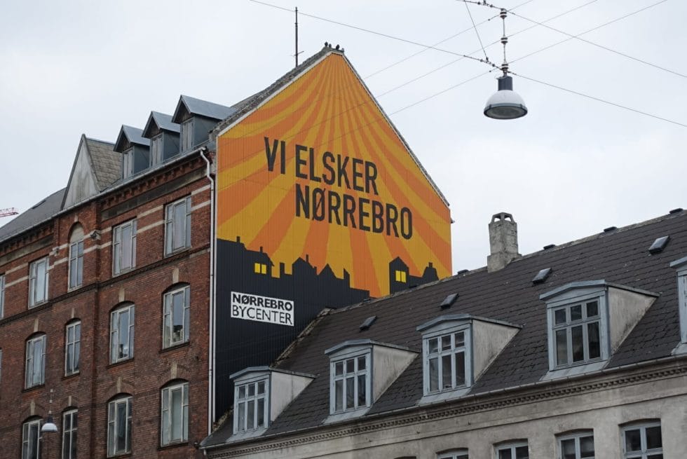 'We love Norrebro' sign