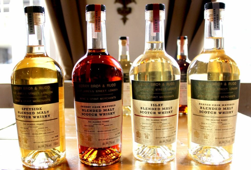 Four different blends of whisky we tasted
