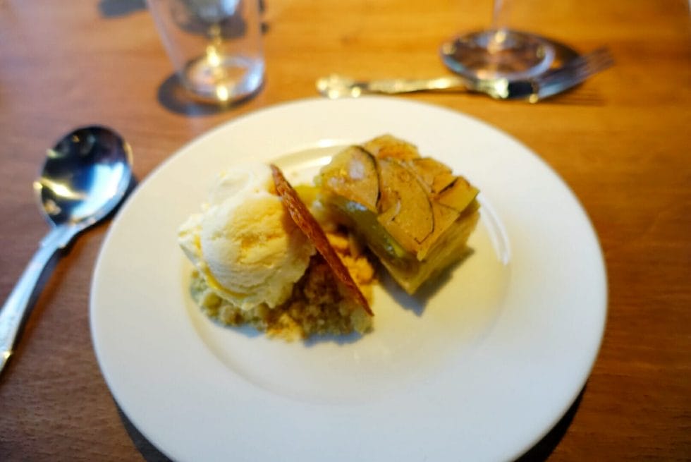 Deconstructed apple tart dessert