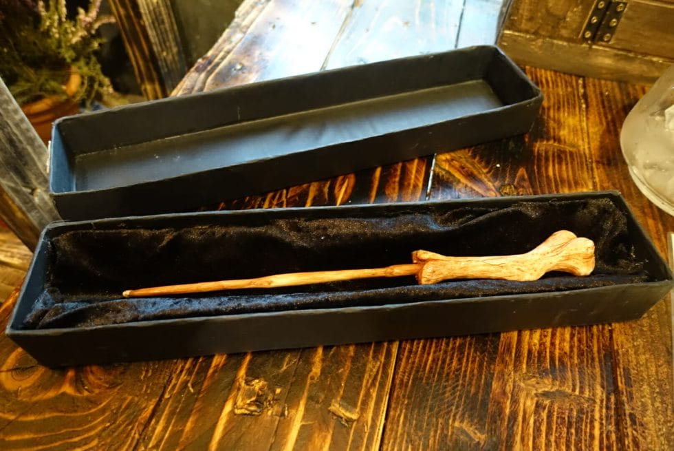 Our wand in it's box