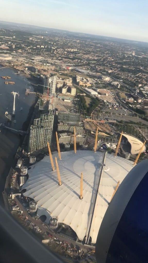 VIew of the O2 from my airplane window