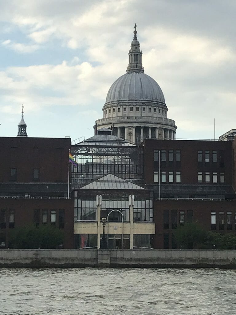St Paul's Dome peaking out from behind some buildings