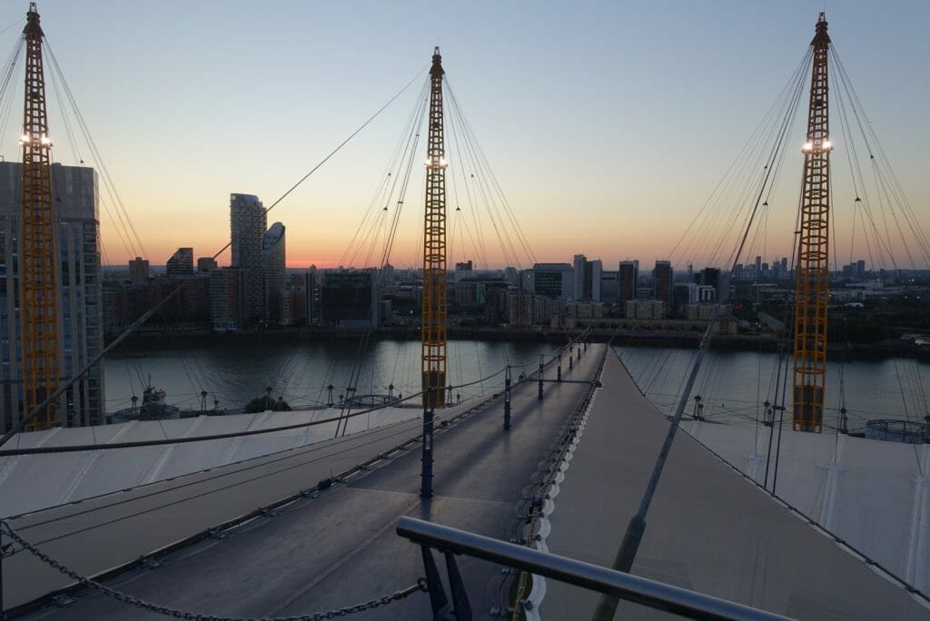 Sunset from the top of the O2 arena 