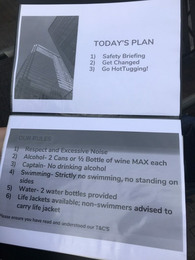The rules we went through on our safety briefing