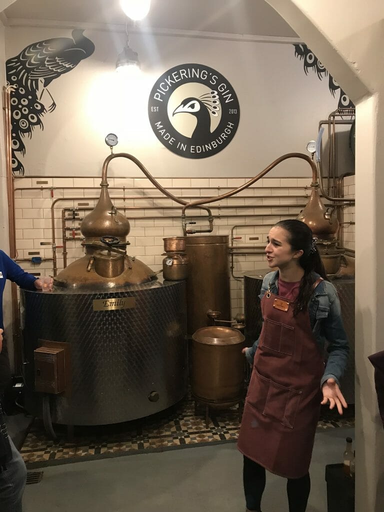 Our tour guide Katie beside the stills