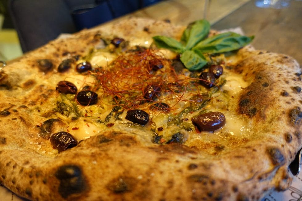 Plenty of olives on our special pizza, but no sun-dried tomatoes! 