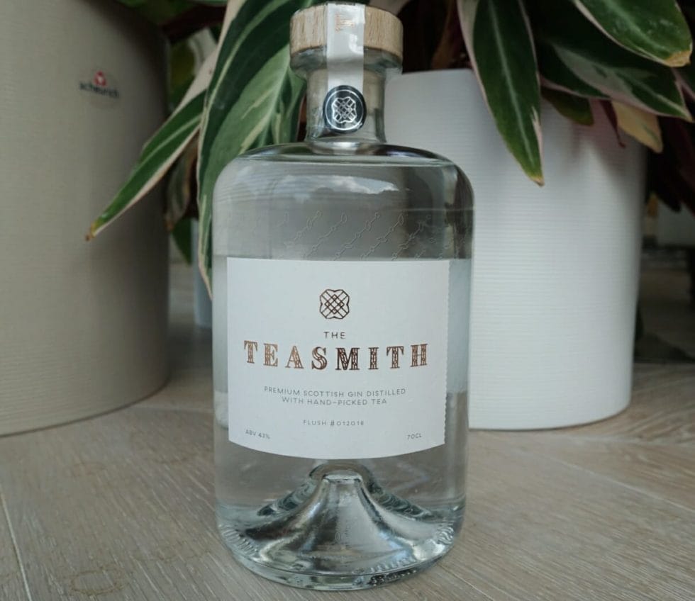 The beautiful The Teasmith gin bottle