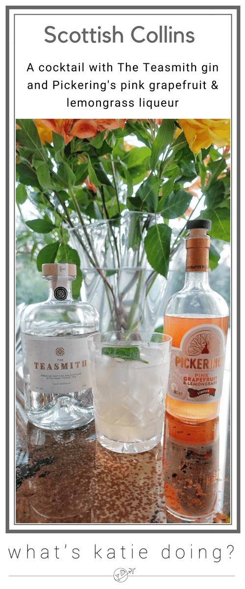 The Scottish Collins cocktail with The Teasmith gin & Pickering's pink grapefruit & lemongrass liqueur