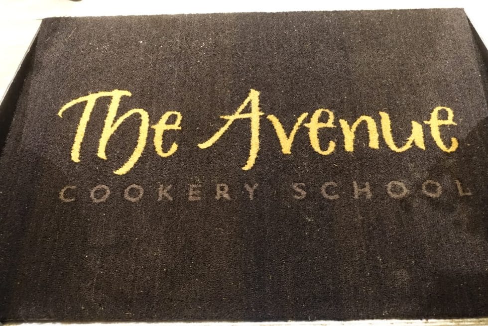 The entrance way into the Avenue Cookery School