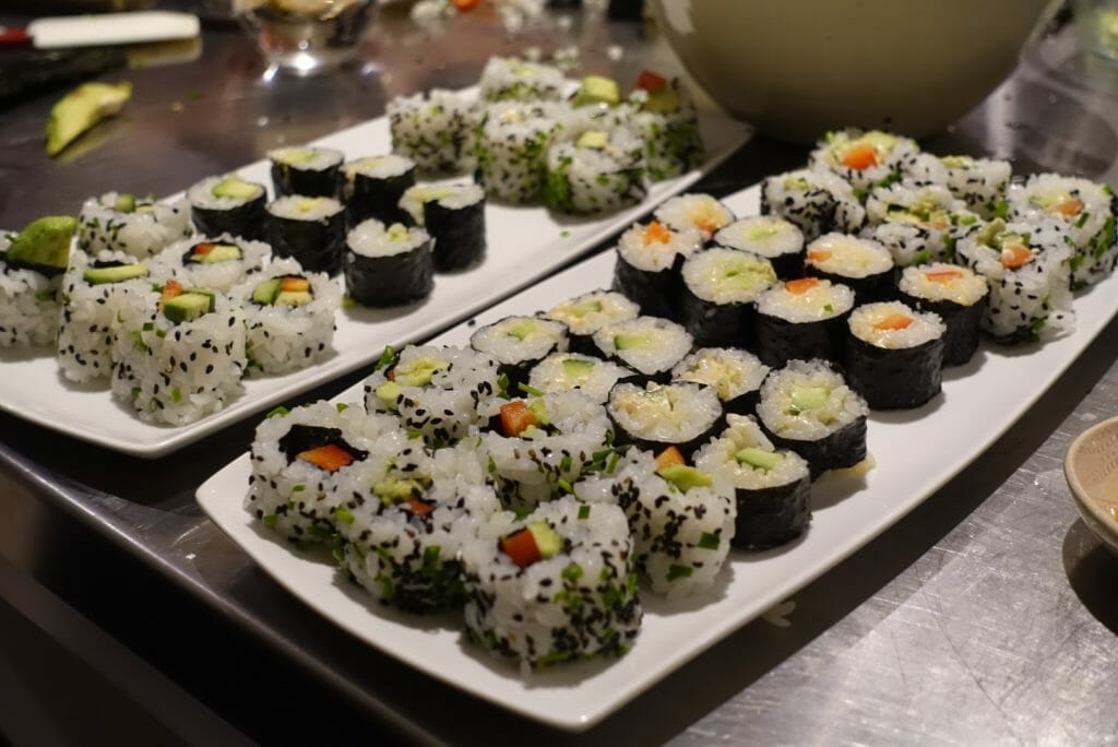 Vegan sushi at Avenue Cookery School