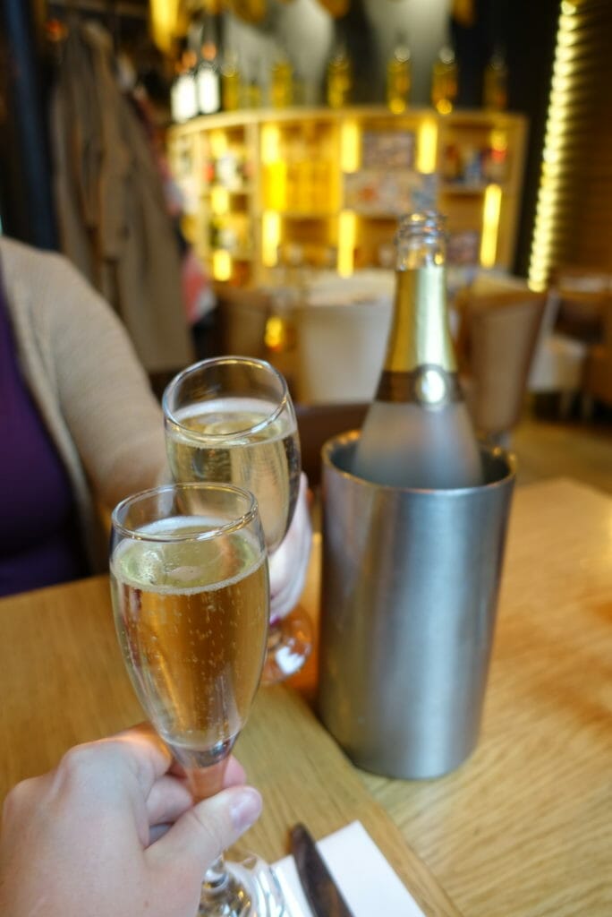 Cheers-ing with the cava