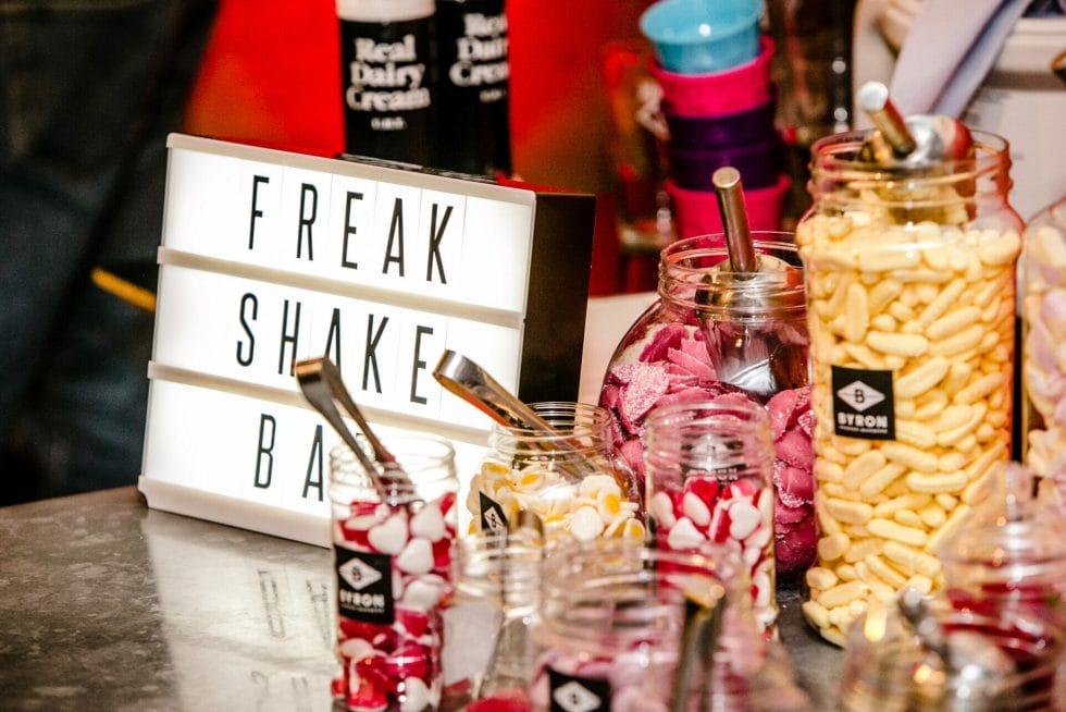 Freak Shake Bar with goodies to pimp your milkshake