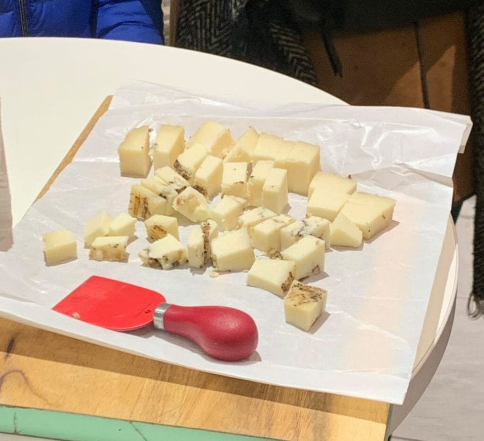 Truffle laced cheese in chunks to taste
