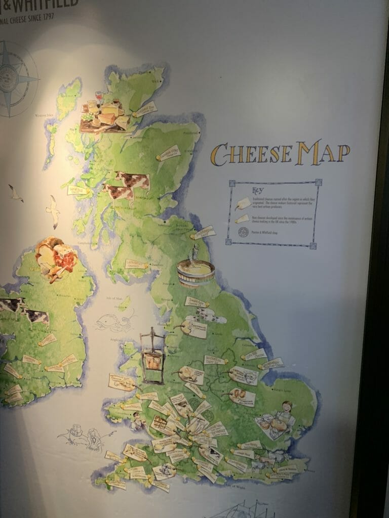 Cheese map of the UK in Paxton and Whitfield
