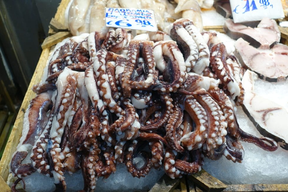 Octopus legs at the fish market