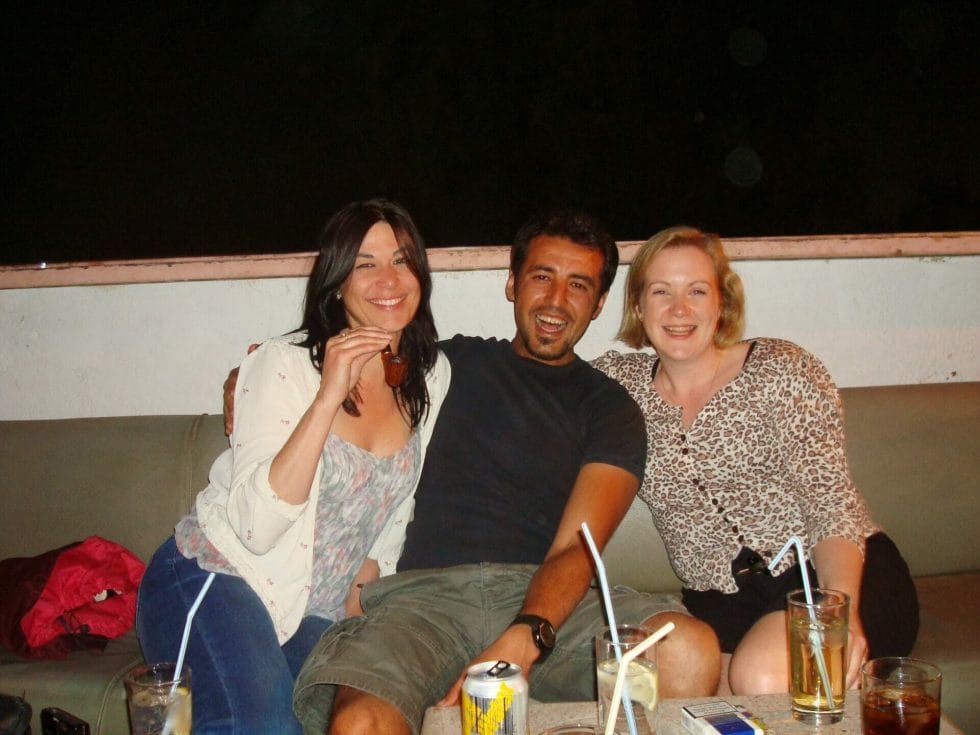 Katie and friends on a night out in Aqaba