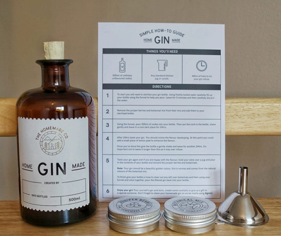 The contents of the Homemade Gin Kit