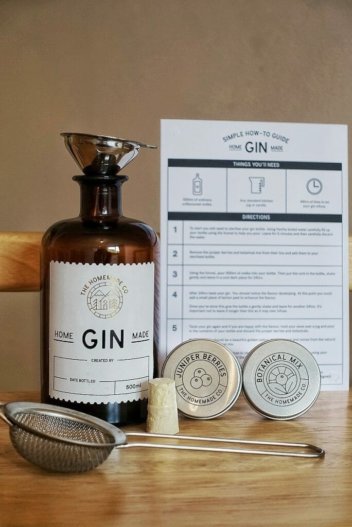 The contents of the Homemade gin kit