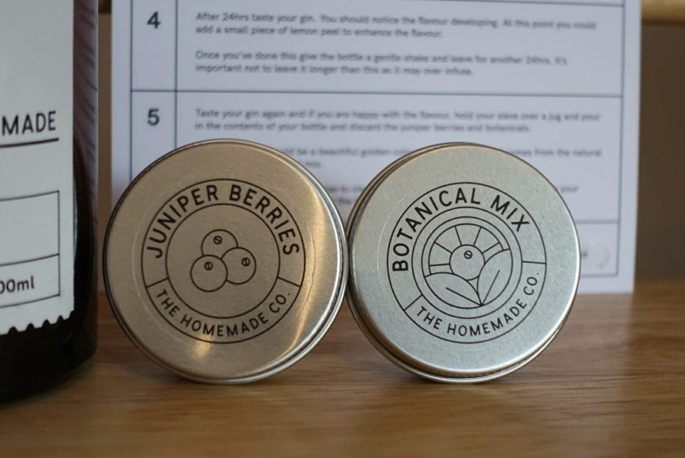 Close up of the closed tins used for the botanicals and juniper berries