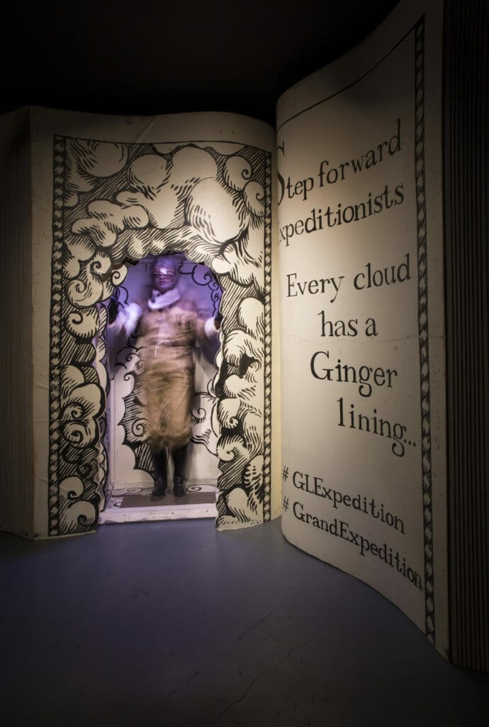 Official photo from Gingerline of the entrance way stating Every cloud has a Ginger lining
