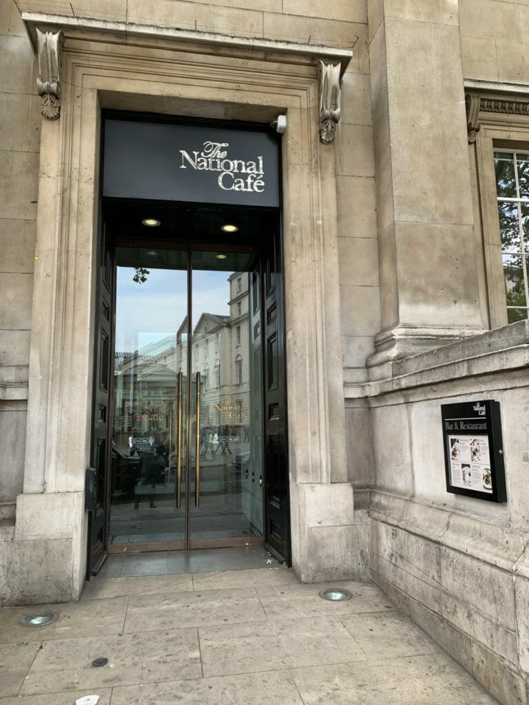 Entrance to the National Gallery Cafe from Charing Cross road