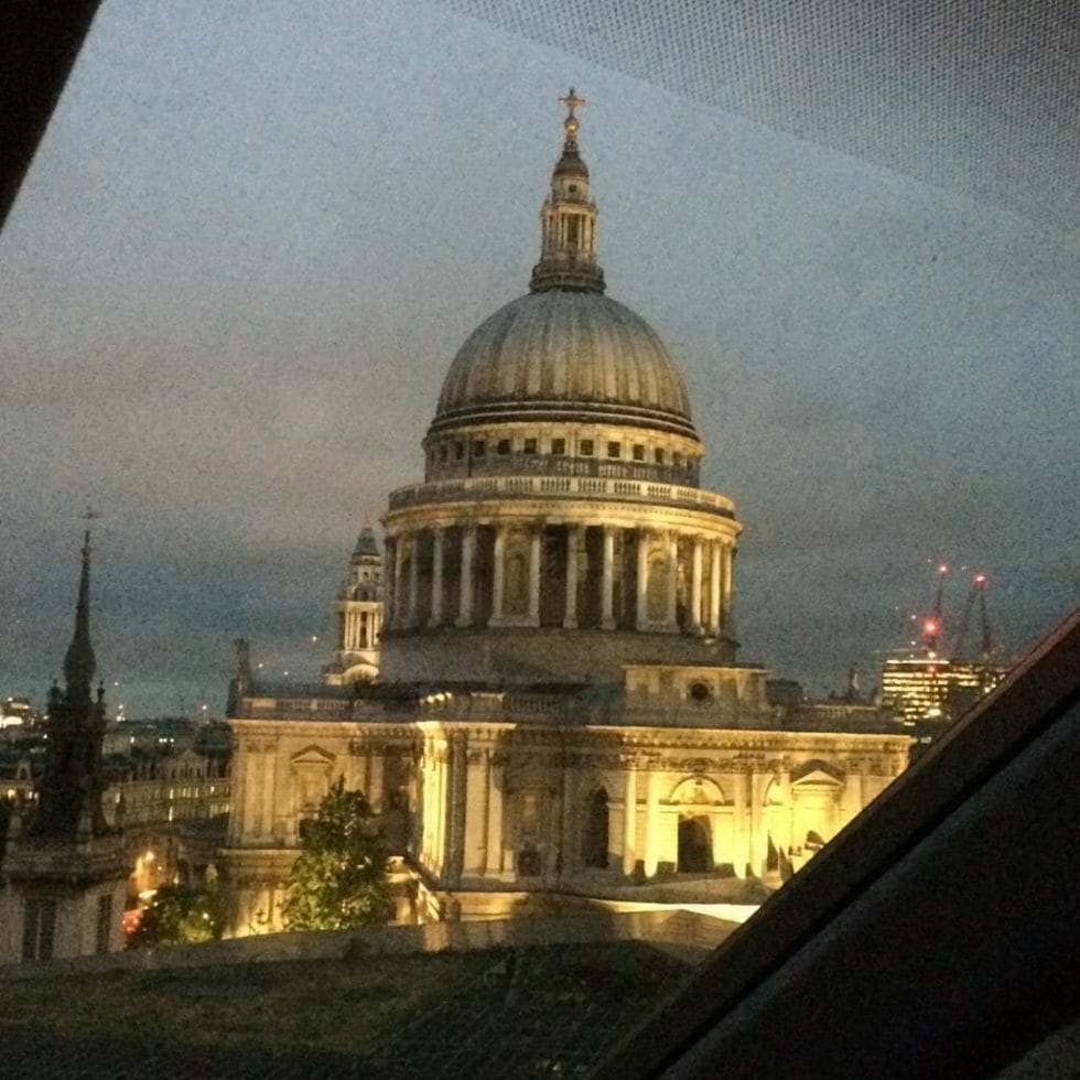 View out of the window to the dome of St Paul's Cathedral