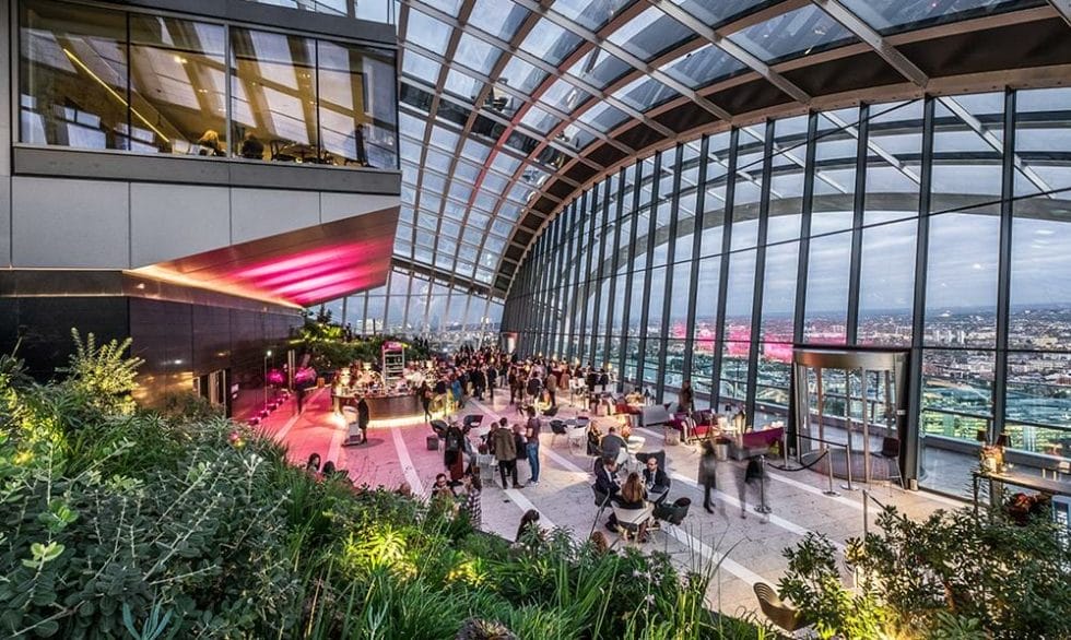 View of the Sky Garden and bar