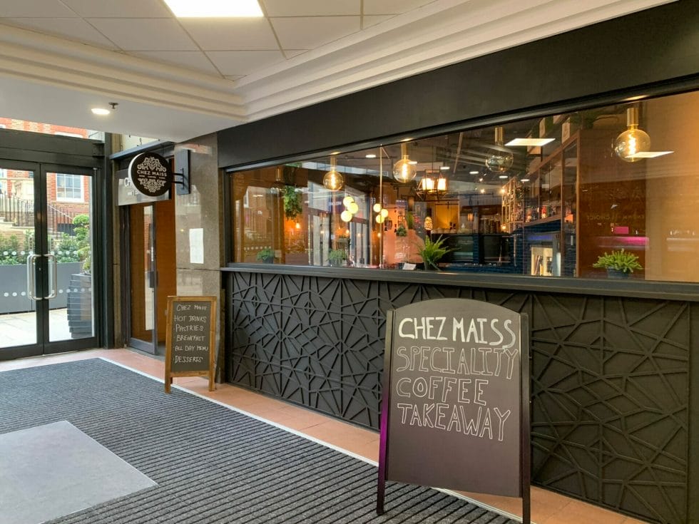 Entrance to Chez Maiss inside the Broadway shopping centre at Hammersmith