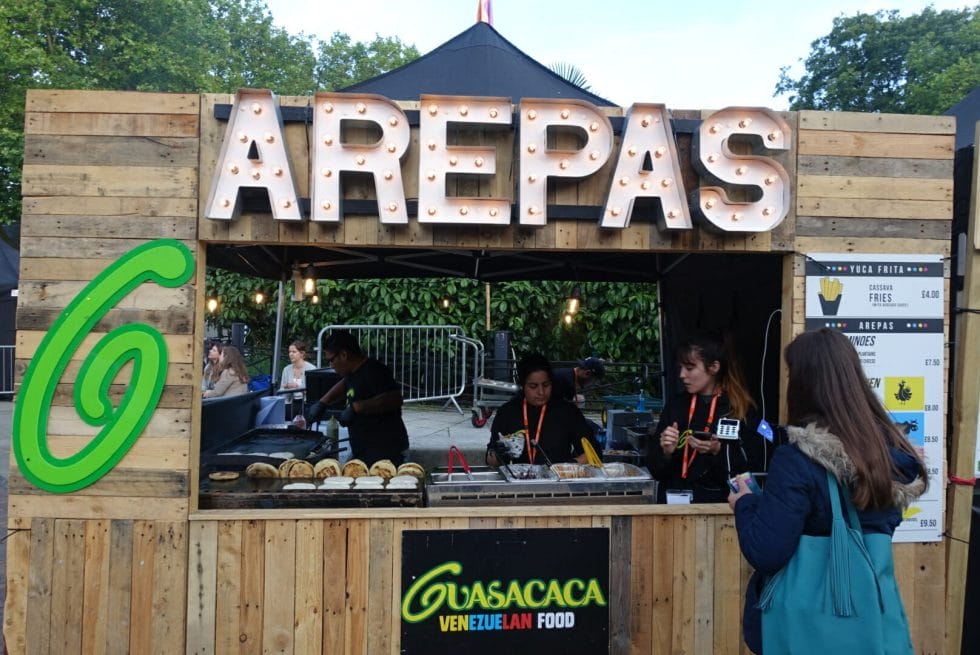 Arepa street food stall at the World Food Market