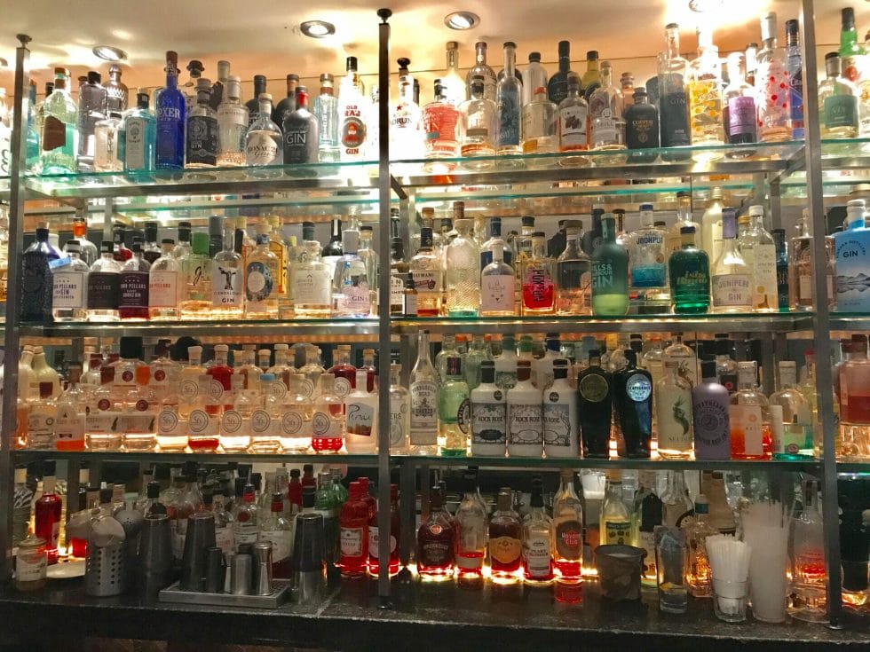 The well stocked back bar at 56 North bar