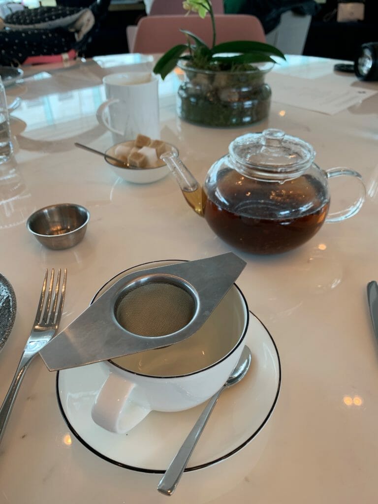 Tea in a see through glass teapot