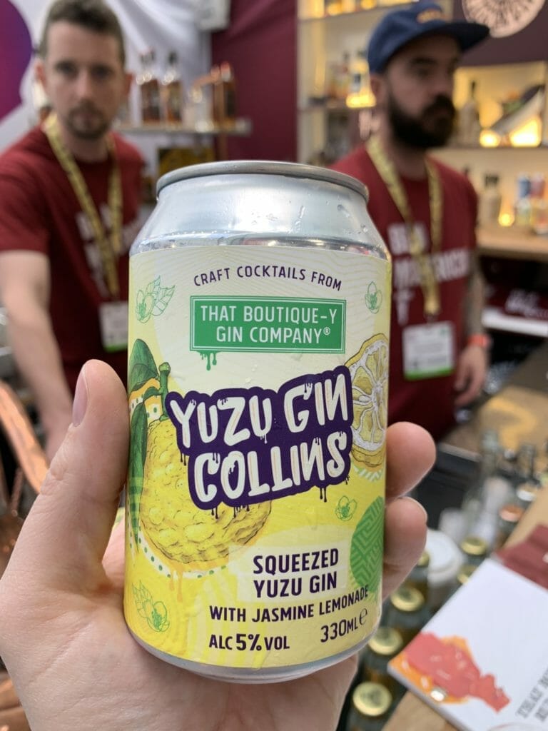 Can of Boutiquey gin Yuzu gin collins