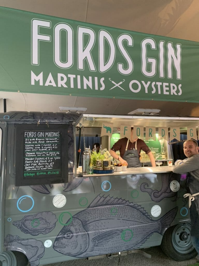Fords gin martinis & oyster van