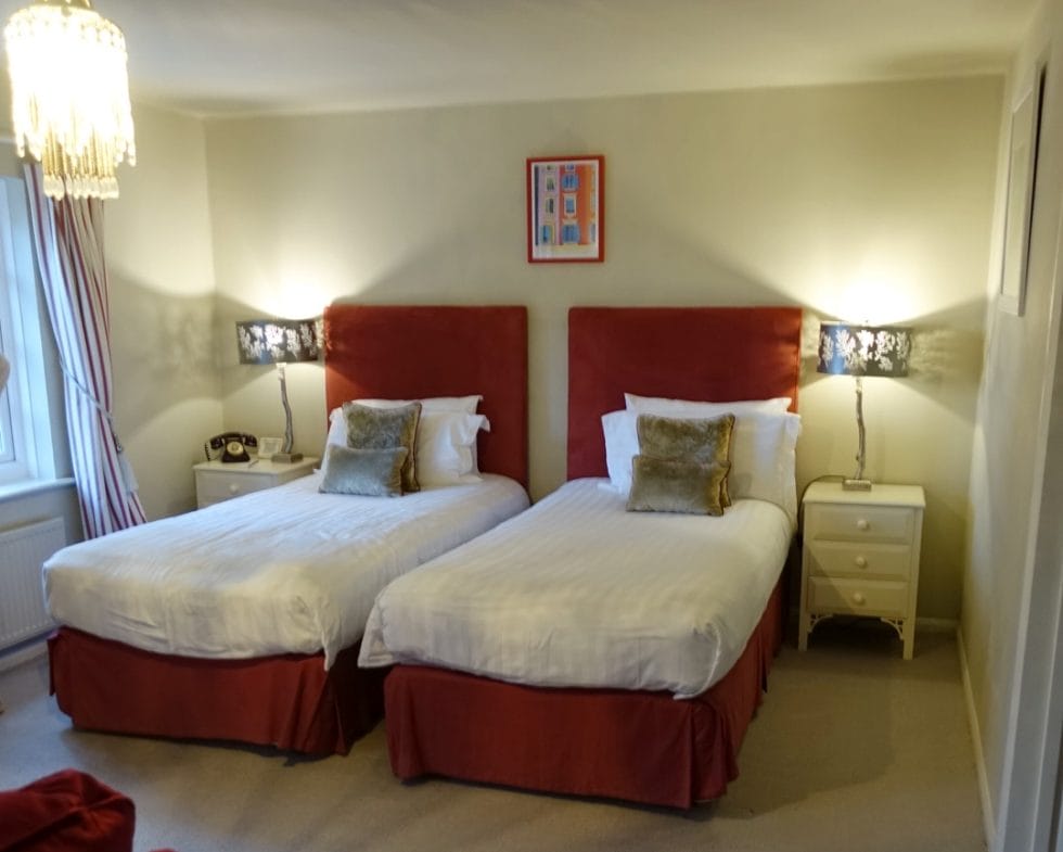 Twin beds at Talland Bay Hotel