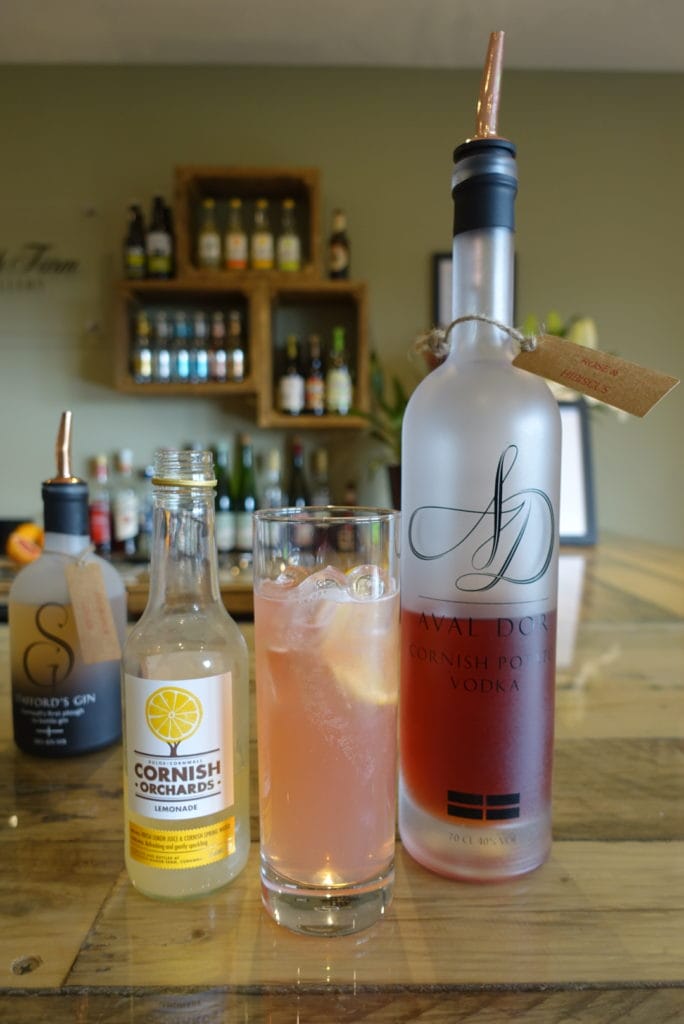 Aval Dor pink rose & hibiscus vodka with cloudy lemonade