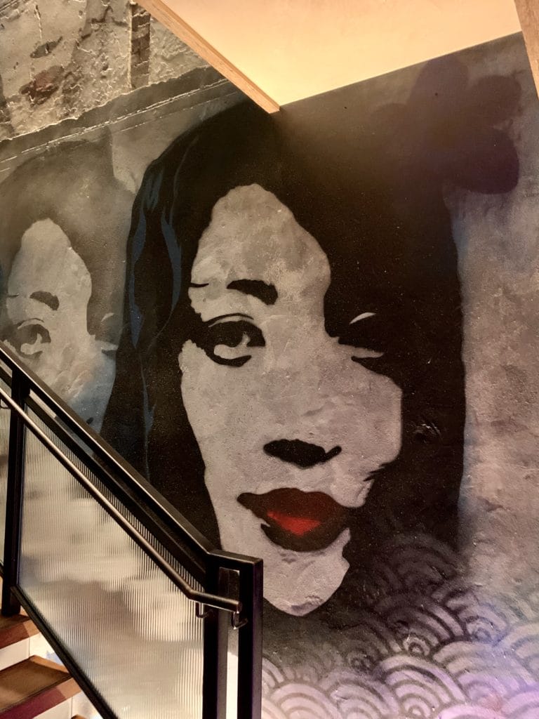 Artwork on the wall inside PF Chang's restaurant