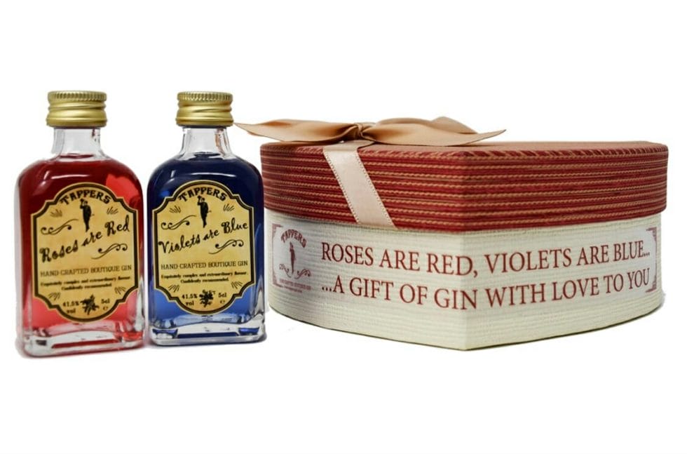 Roses are Red, Violets are Blue gin miniatures and gift box