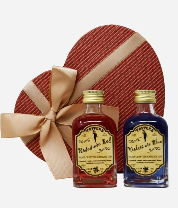Tappers gin Roses are Red, Violets are Blue Valentine's gift set