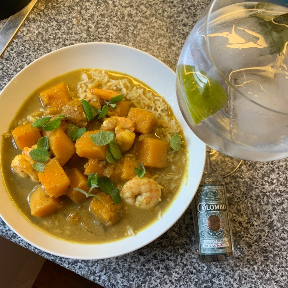 Curry using the king prawns from Oystermen