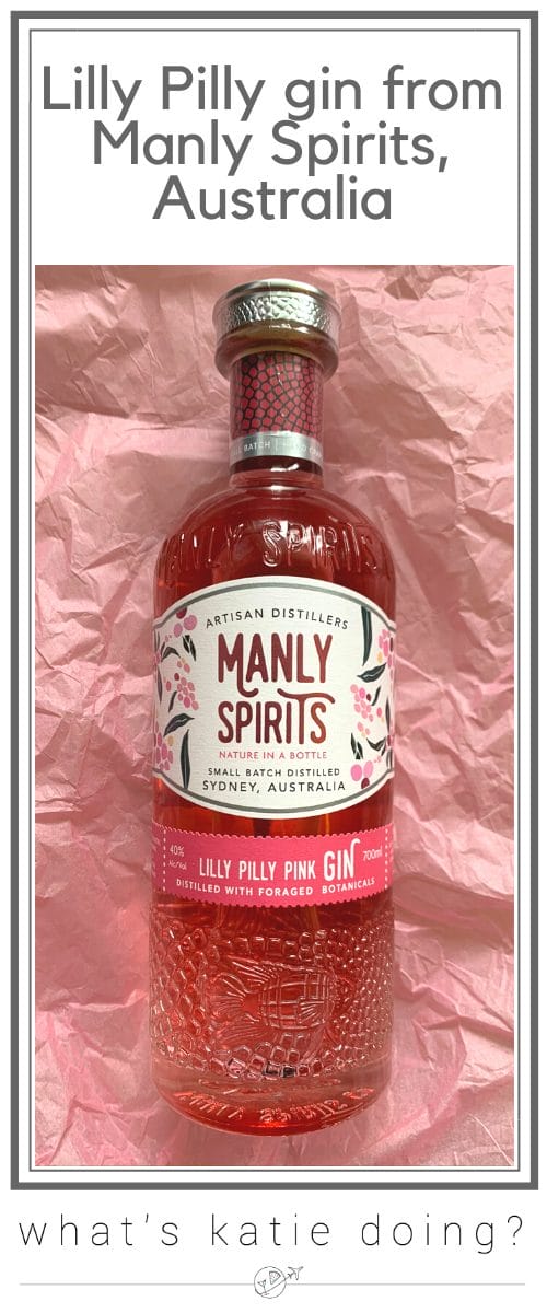 Lilly Pilly gin with bespoke bottle from Manly Spirits