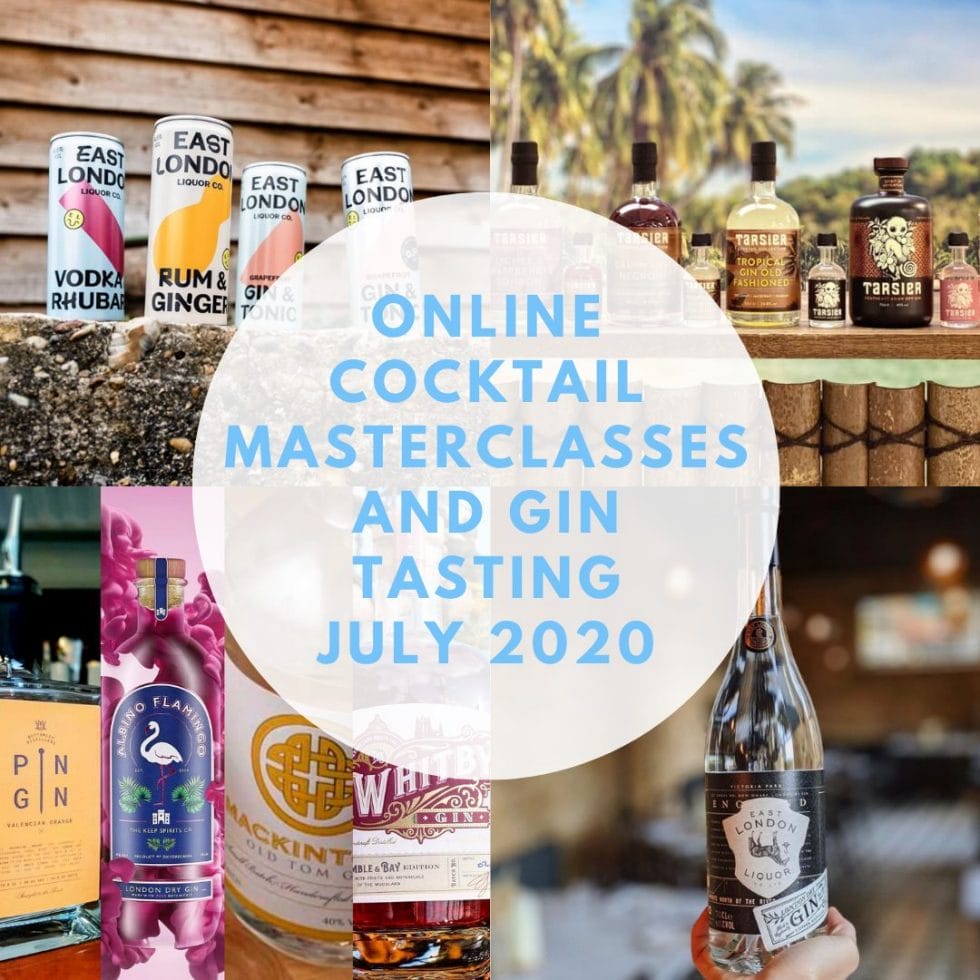 Online cocktail masterclasses and gin tasting - July 2020
