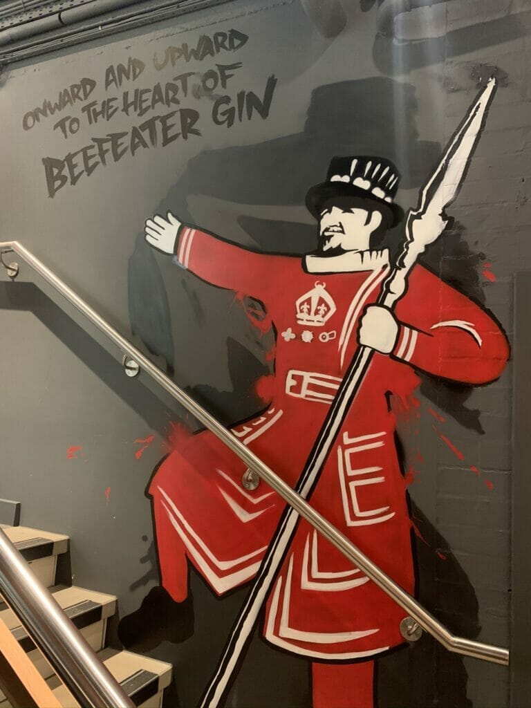 Beefeater directing us up the stairs