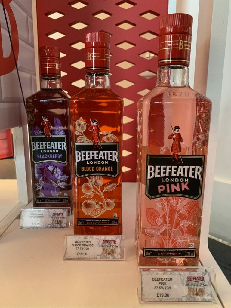 The three Beefeater flavoured gins