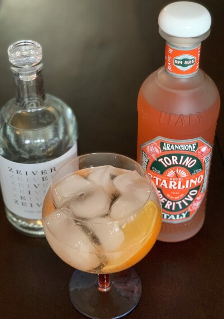 Zeiver gin and Arancione aperitif spritz