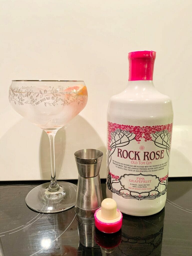 Gin and tonic in the Rock Rose glass