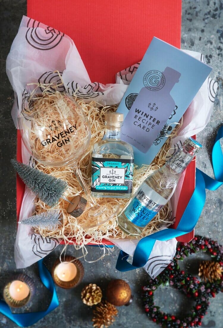 Graveney medium gin hamper with branded glass and matching tonic