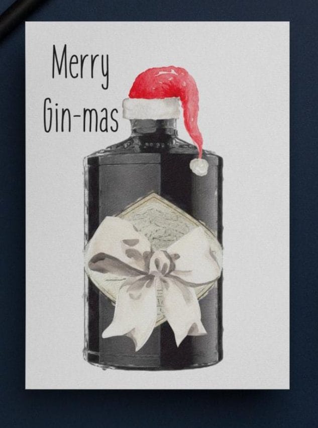 Merry Gin-mas Hendricks card from Etsy